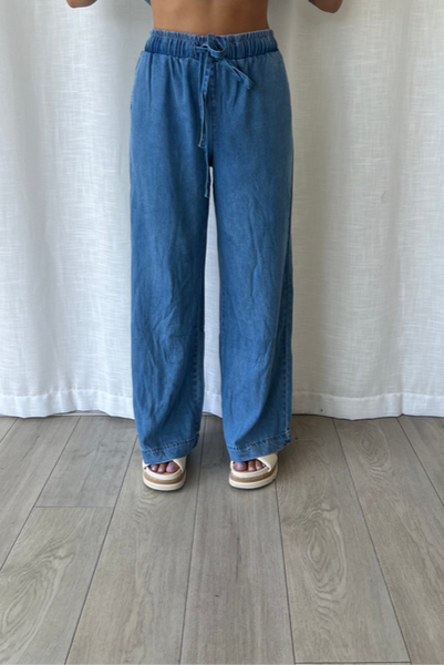 CASSIE LOUNGE PANT-Dark Blue , Light Blue, Mid Blue