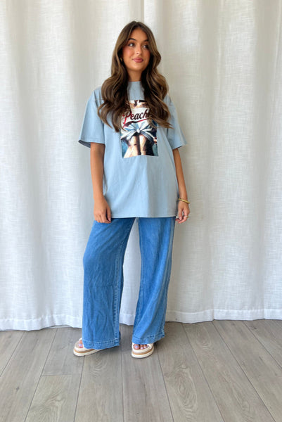 CASSIE LOUNGE PANT-Dark Blue , Light Blue, Mid Blue