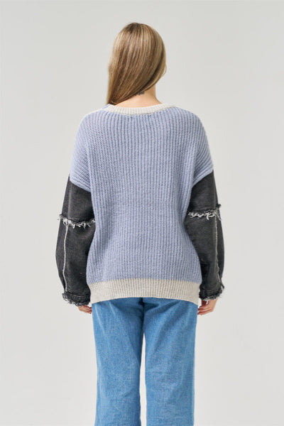 Jumper knit charcoal denim relaxed fit 