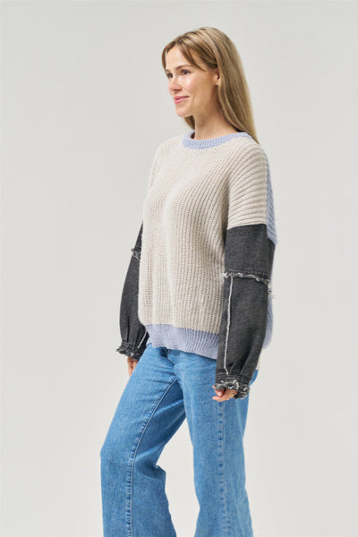 Jumper knit charcoal denim relaxed fit 