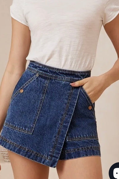 witt high waisted denim skort