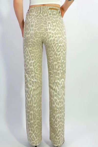 LEOPARD LIGHT PRINT JEANS