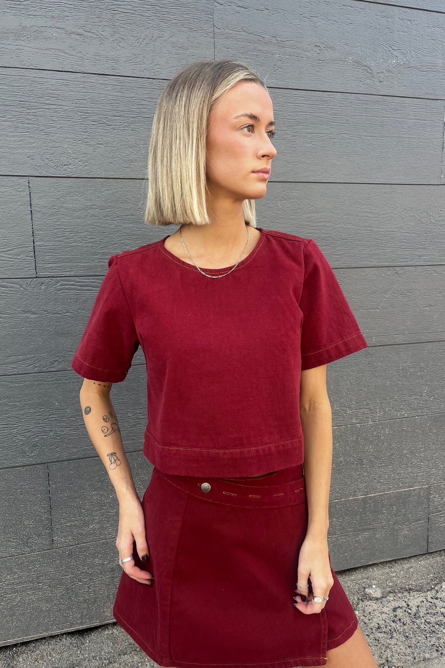 BURGUNDY SKIRT