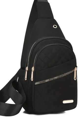 VERA QUILTED CROSSBODY- Black & Navy