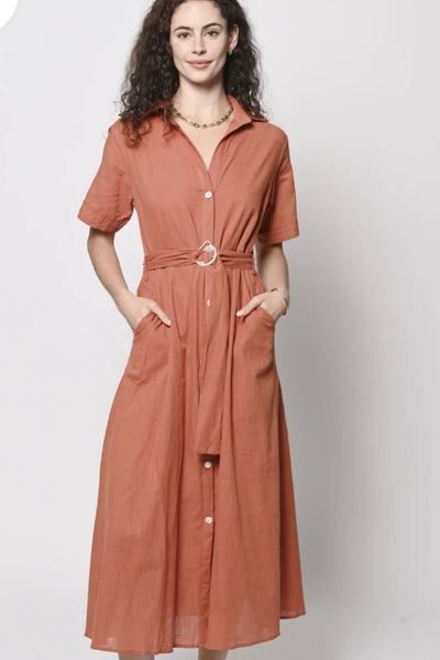 linen shirt dress with pockets