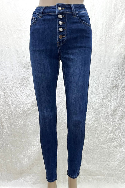 Skinny fit jean stretchy button fly