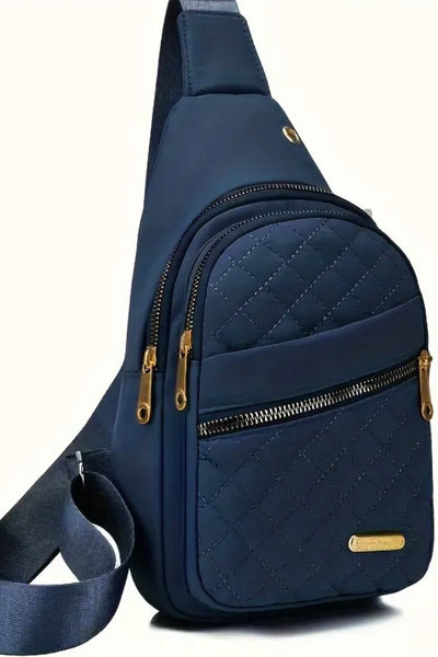 VERA QUILTED CROSSBODY- Black & Navy