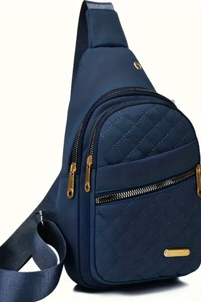 VERA QUILTED CROSSBODY- Black & Navy