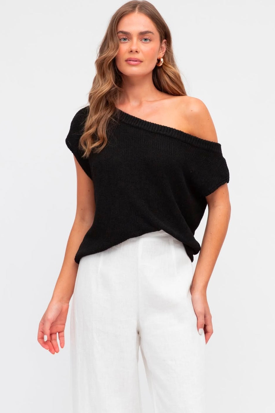 off shoulder knit top