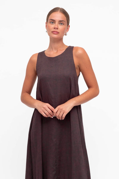 SAHARA DRESS - Oatmeal & Brown