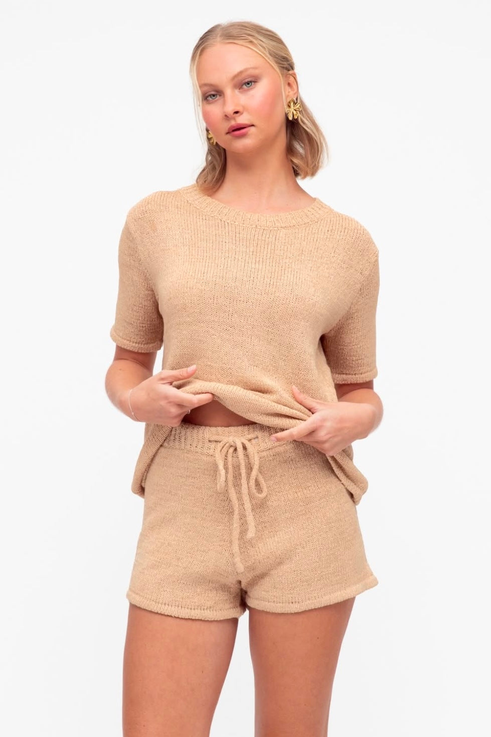 latte knit short set paperheart