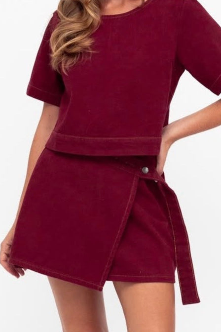 BURGUNDY SKIRT