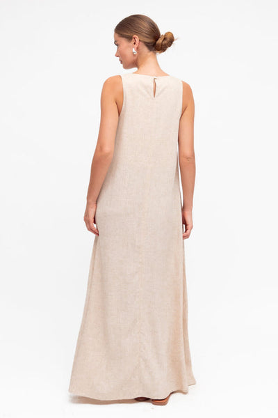 long maxi linen dress