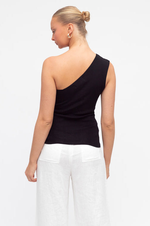 white closet one shoulder basic top 