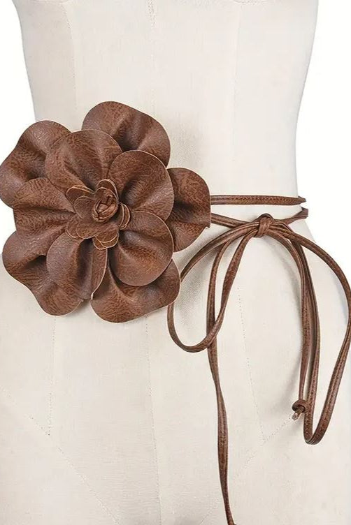 CAMELLIA WRAP BELT - Brown, Tan, Beige, Black, Pink, Red, White