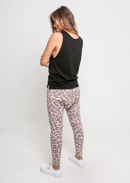 BILLIE DROP CROTCH JOGGER - White & Pink