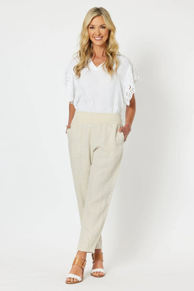 elasticated linen pant